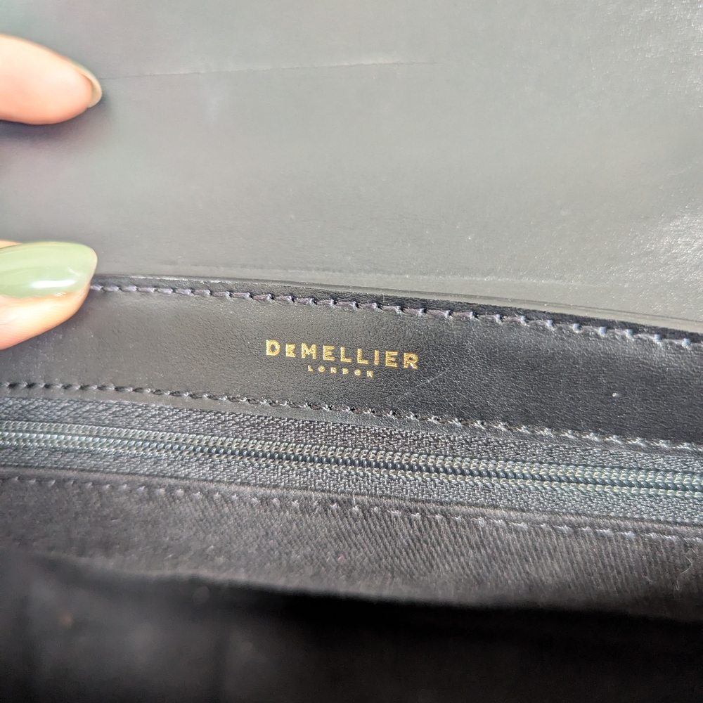 DeMellier Midi Montreal Black Leather Top Handle Bag with Gold Hardware - Picture 15 of 16